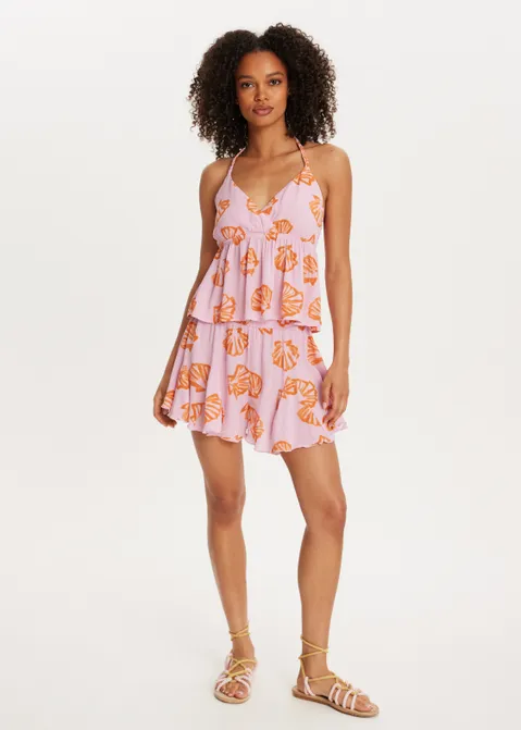 Skort met all over print roze (ROS.L)