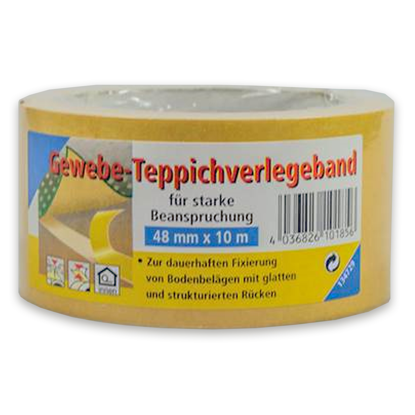 Gewebe-Teppichverlegeband - Doppelseitig - 10 Meter