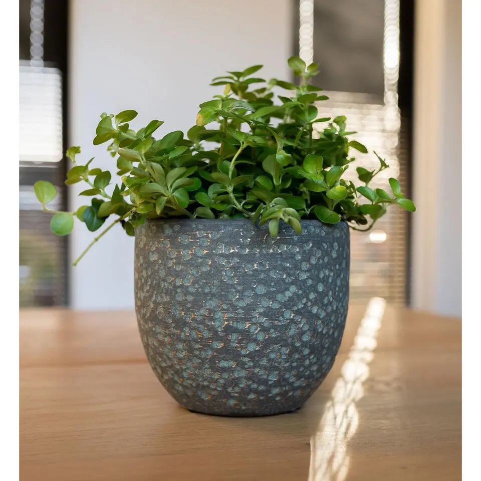 Ter Steege Plantenpot/bloempot Lava Stone - groen - D36 x H32 cm