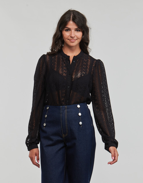 Vila - VICHIKKA LACE L/S SHIRT - Noir