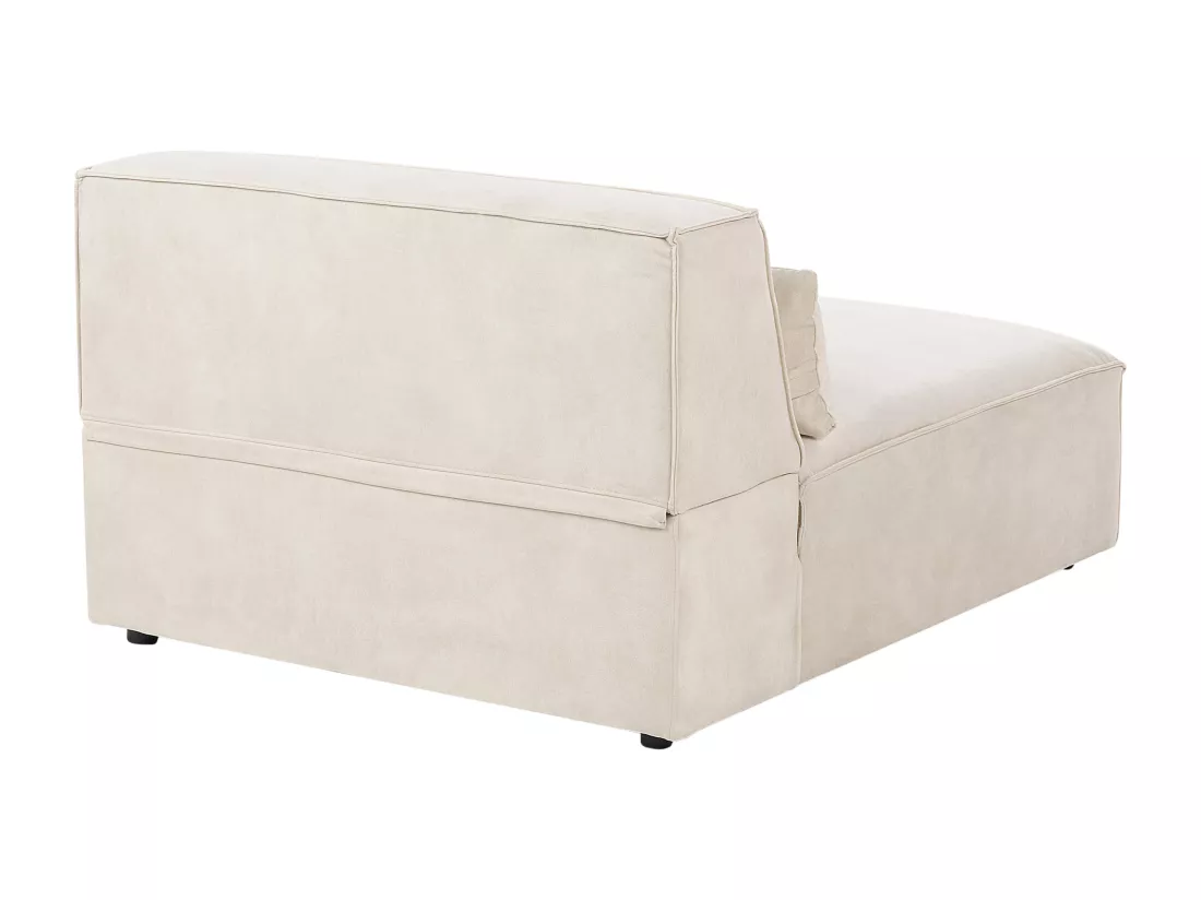Canapé 2 places modulable en velours sans accoudoirs beige HELLNAR