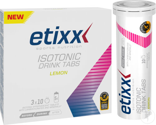 Etixx Isotonic Drink Tabs Lemon Effervescents avec goût Citron 3x10 Comprimés