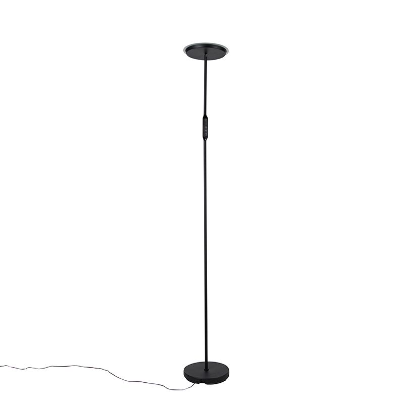 Vloerlamp zwart incl. LED met afstandsbediening - Bumu