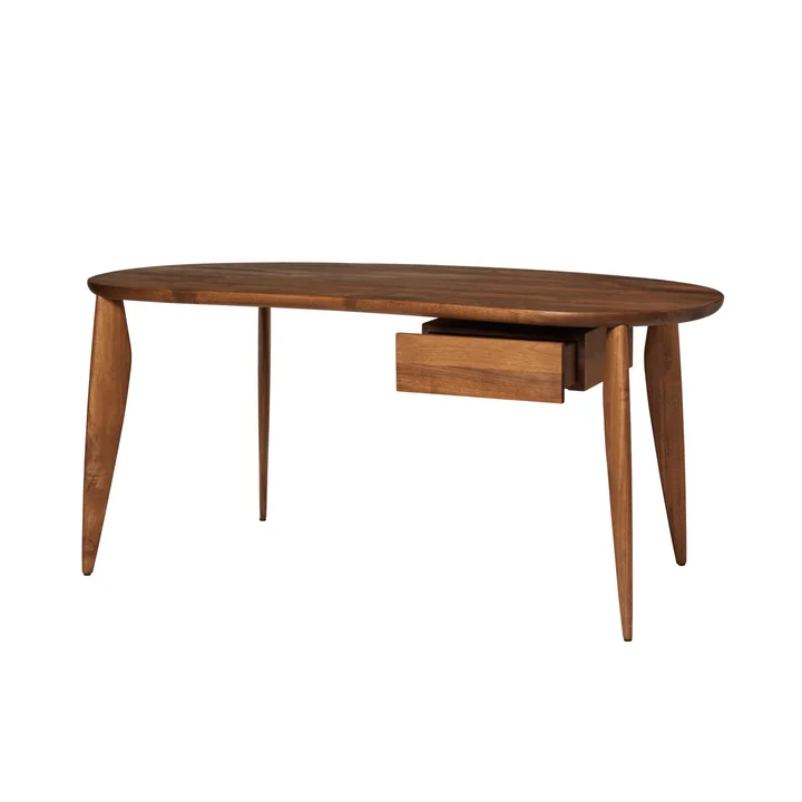 Ferm Living - Feve Esstisch, 160 x 86 cm, Walnuss natur