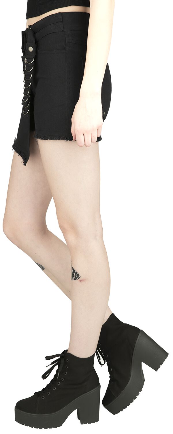Short noir avec détails | Gothicana by EMP Short