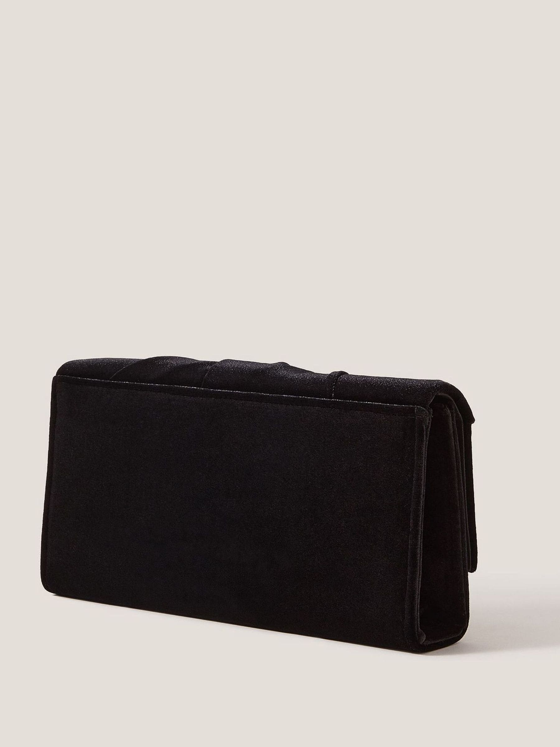Monsoon Mia Pleat Velvet Clutch Bag