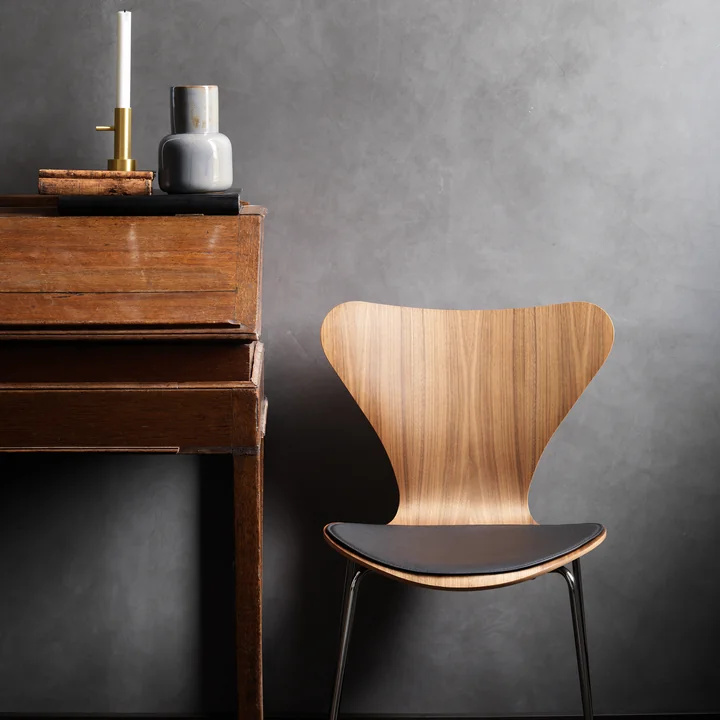 Fritz Hansen - Serie 7 Leder Sitzkissen, schwarz