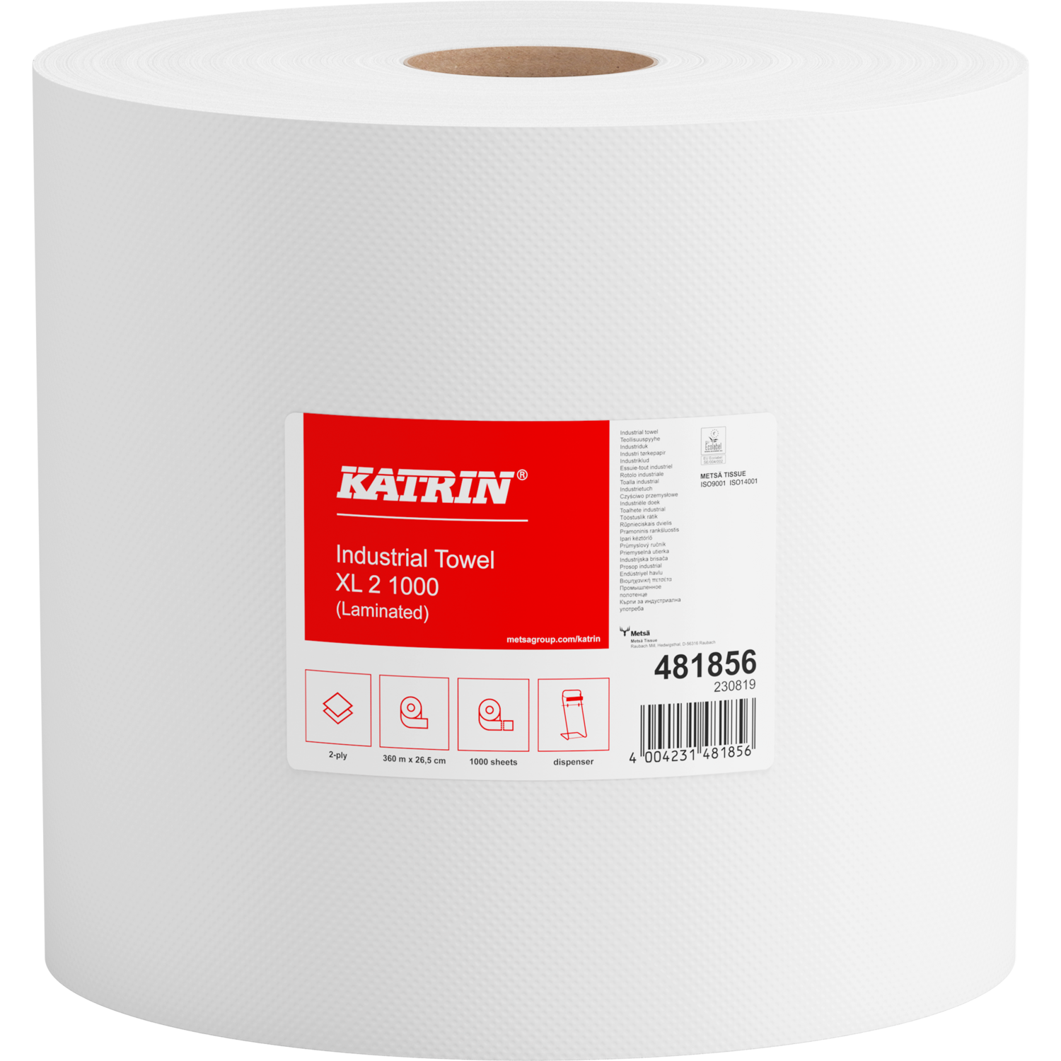 Katrin Poetspapier, 2-laags, 26.5cm, 380m, papier, wit