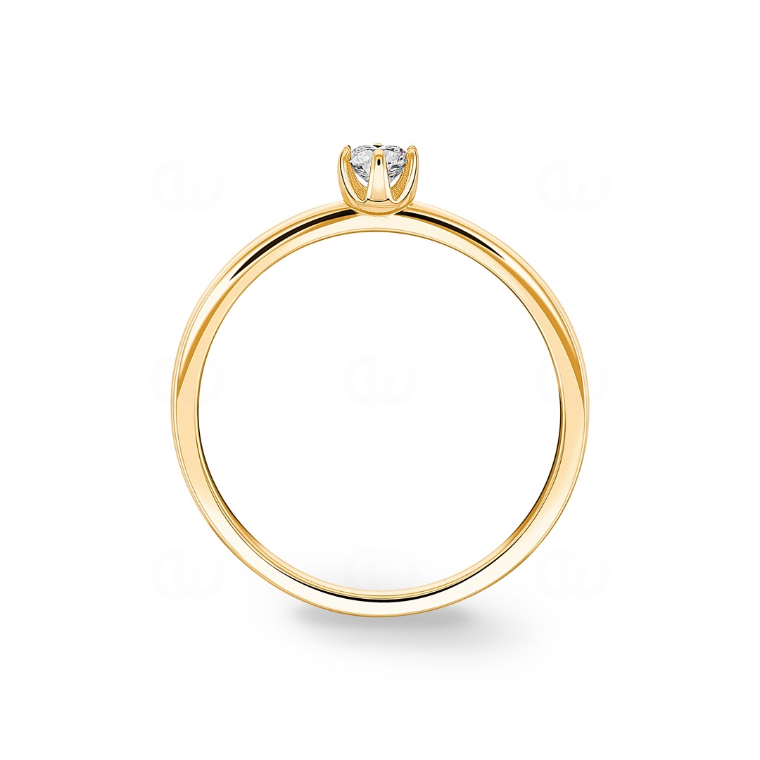 0.15 Karat Diamant Verlobungsring 750/18 K Gelbgold in 6-Griff