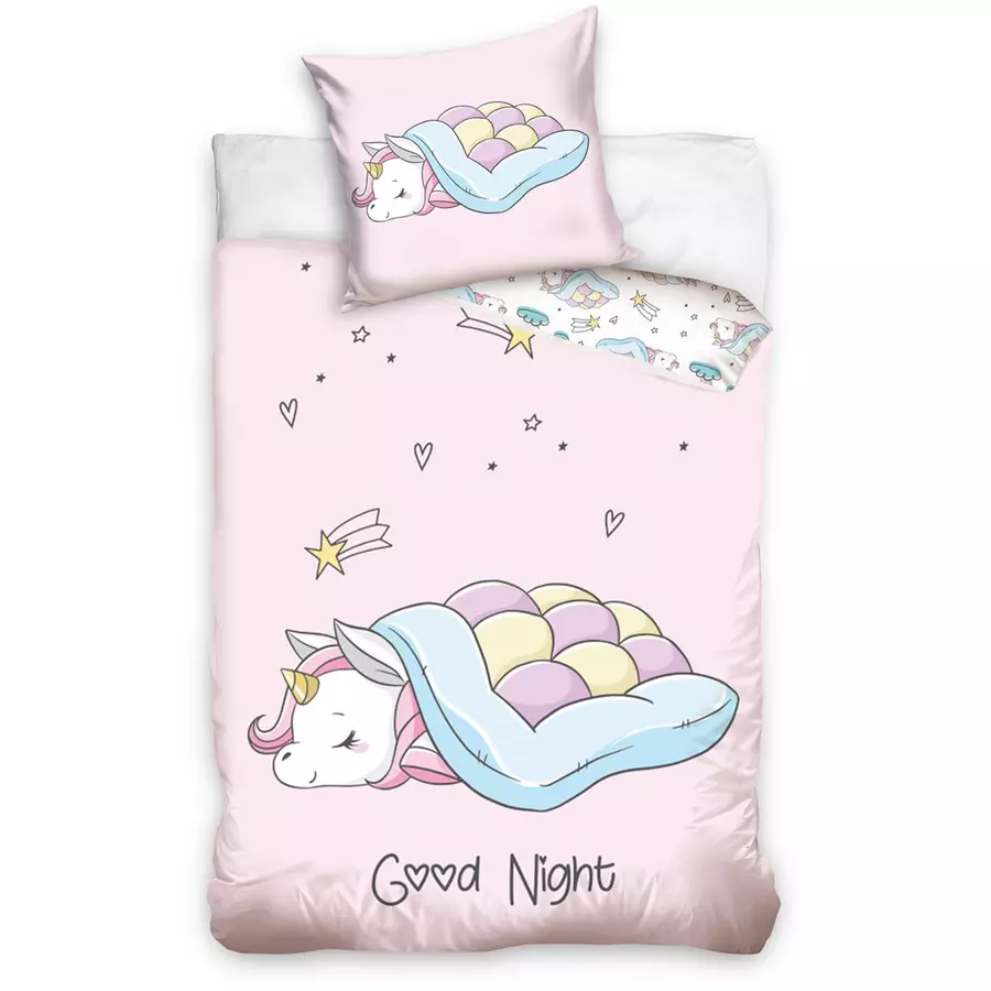 termana Bettwäsche Einhorn Kinder-Bettwäsche, Teenager 80x80 + 135x200 Einhorn Good Night