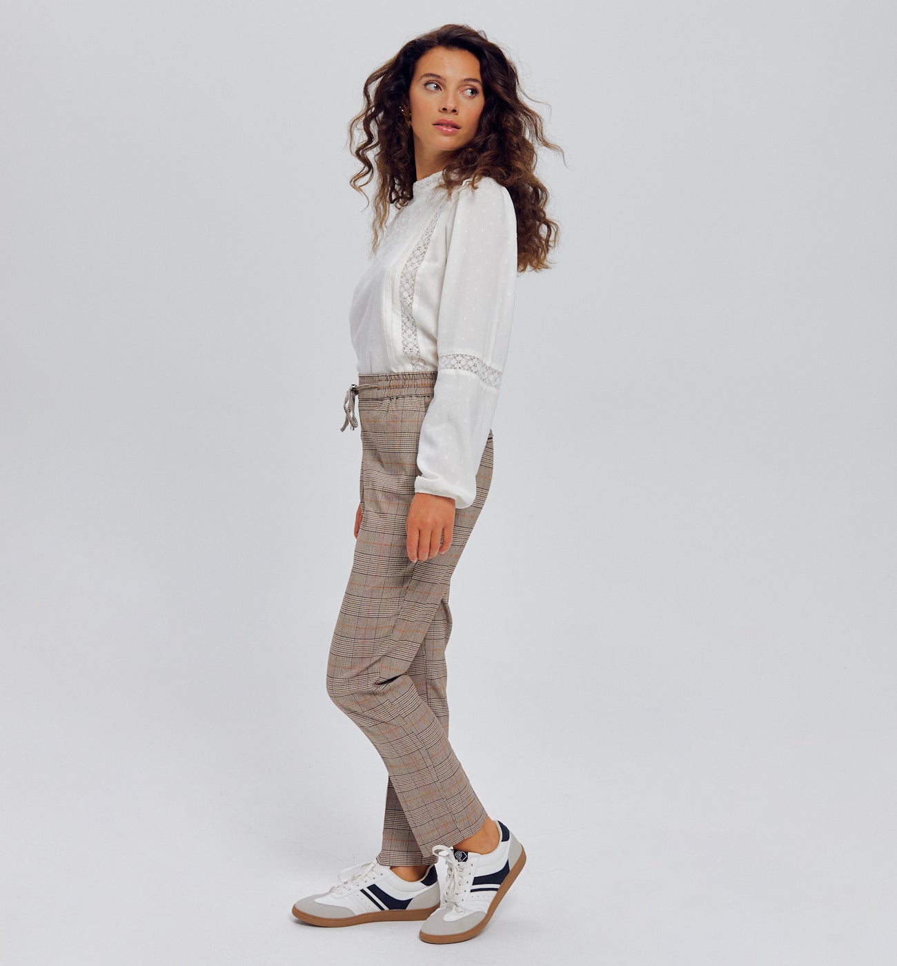Pantalon jogpant Femme - Carreaux marron