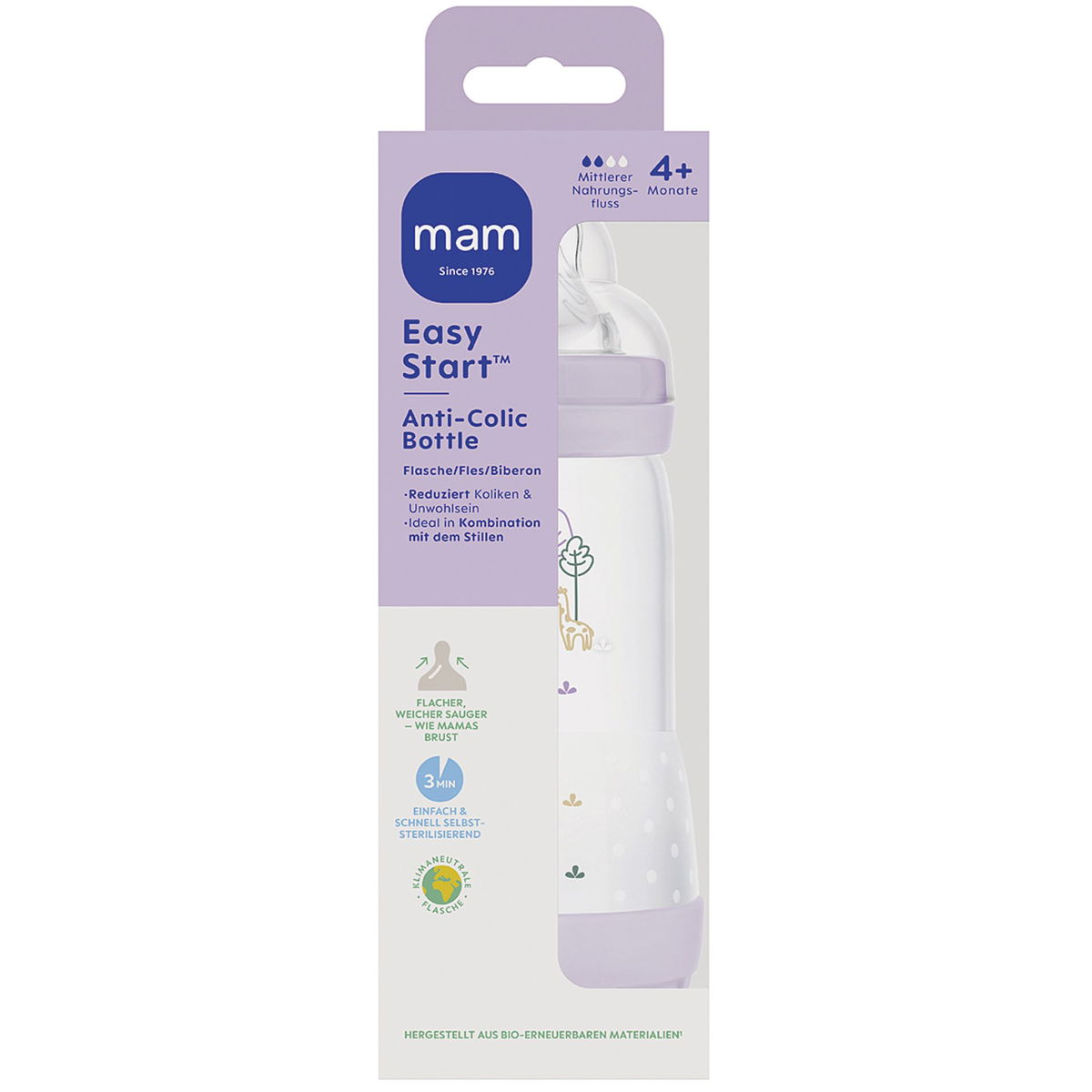 MAMMAM   Babyflasche Easy Start Anti Colic Elements Giraffe