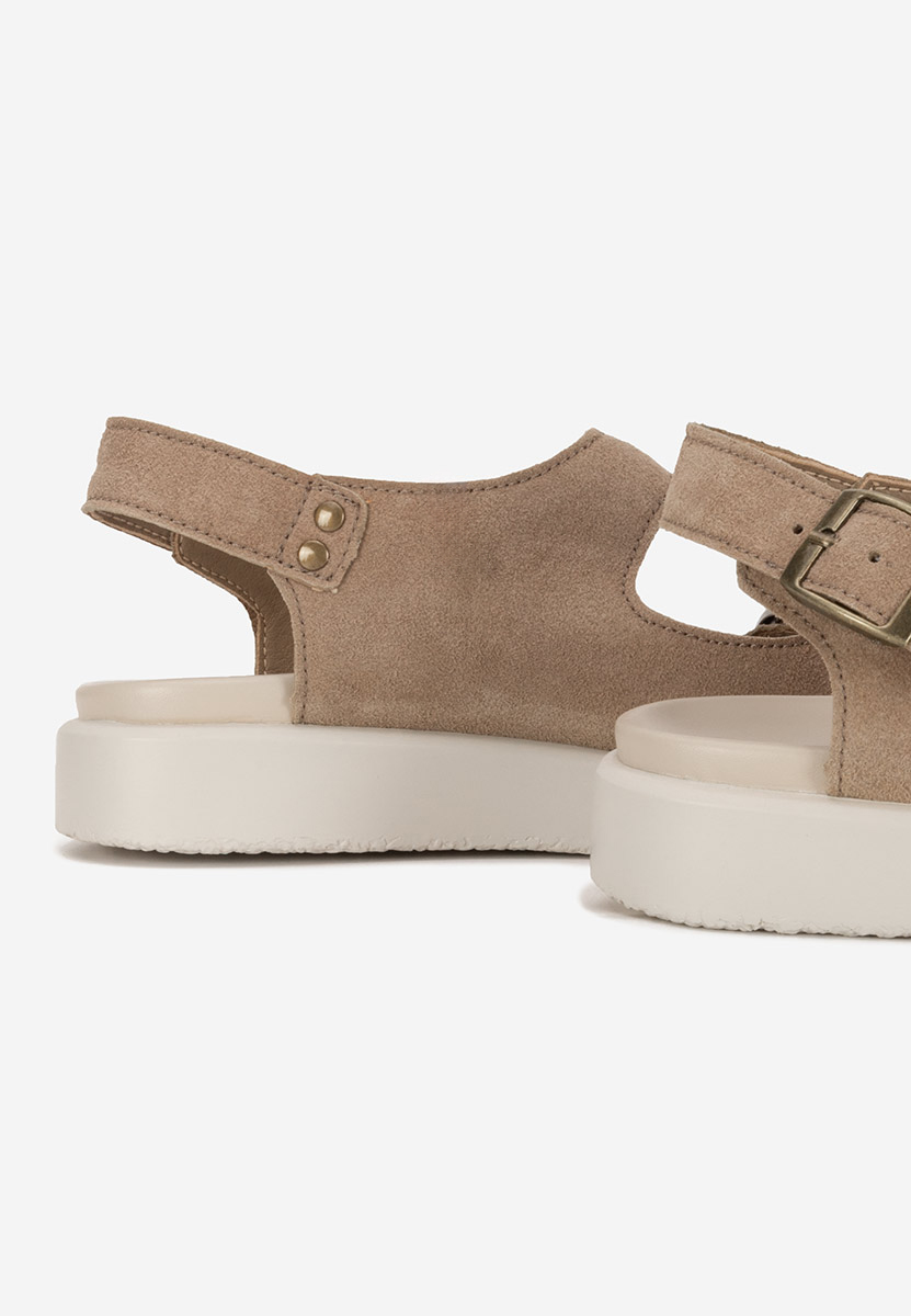 Sandales en cuir femme kaki Herea