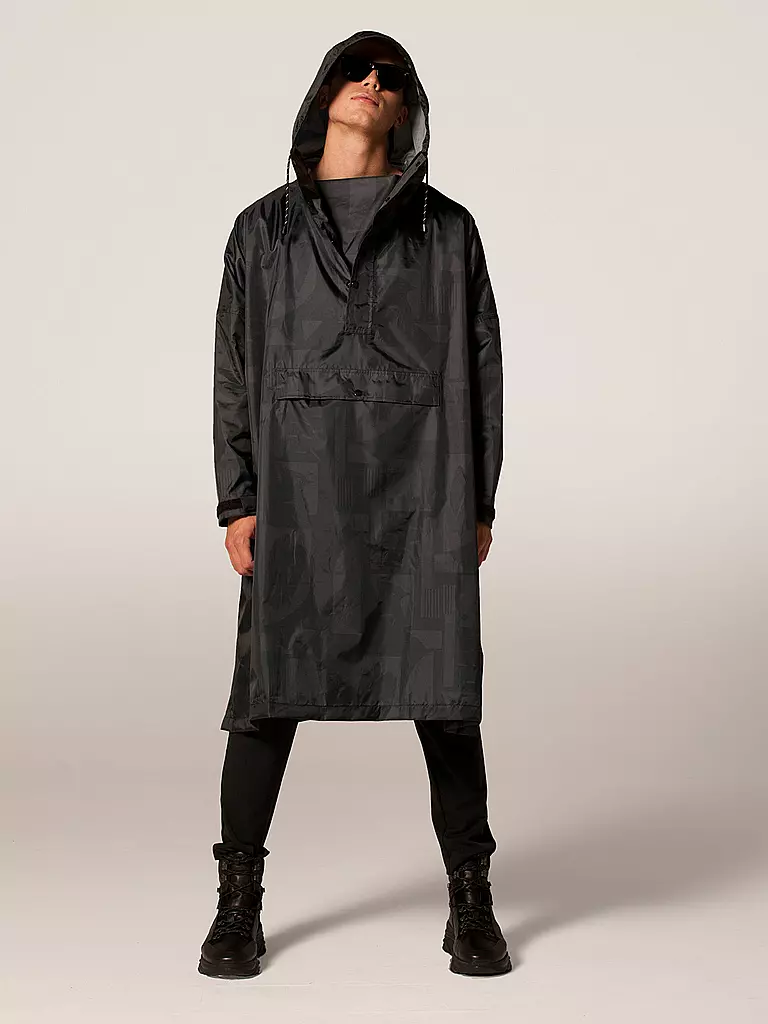 RAINKISS Regenjacke - Regenponcho Back to Black Art schwarz