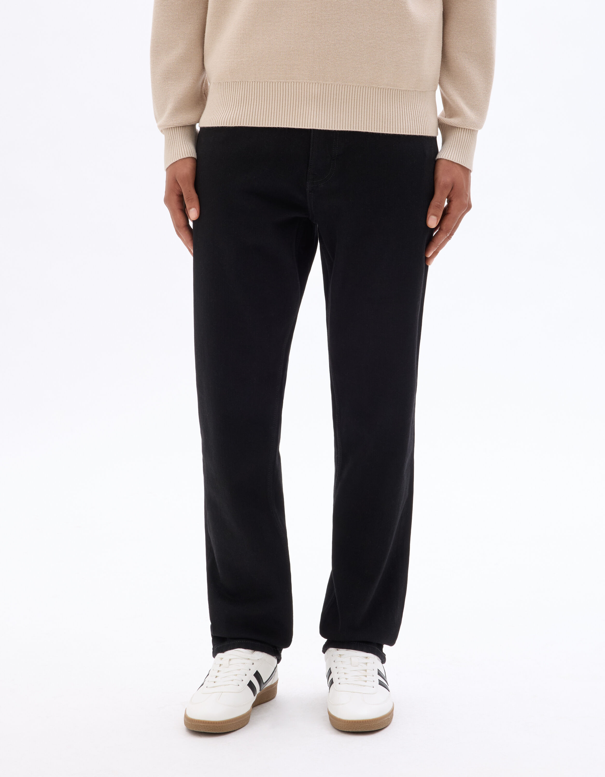 Jean C.15 straight coton stretch 3 longueurs - noir