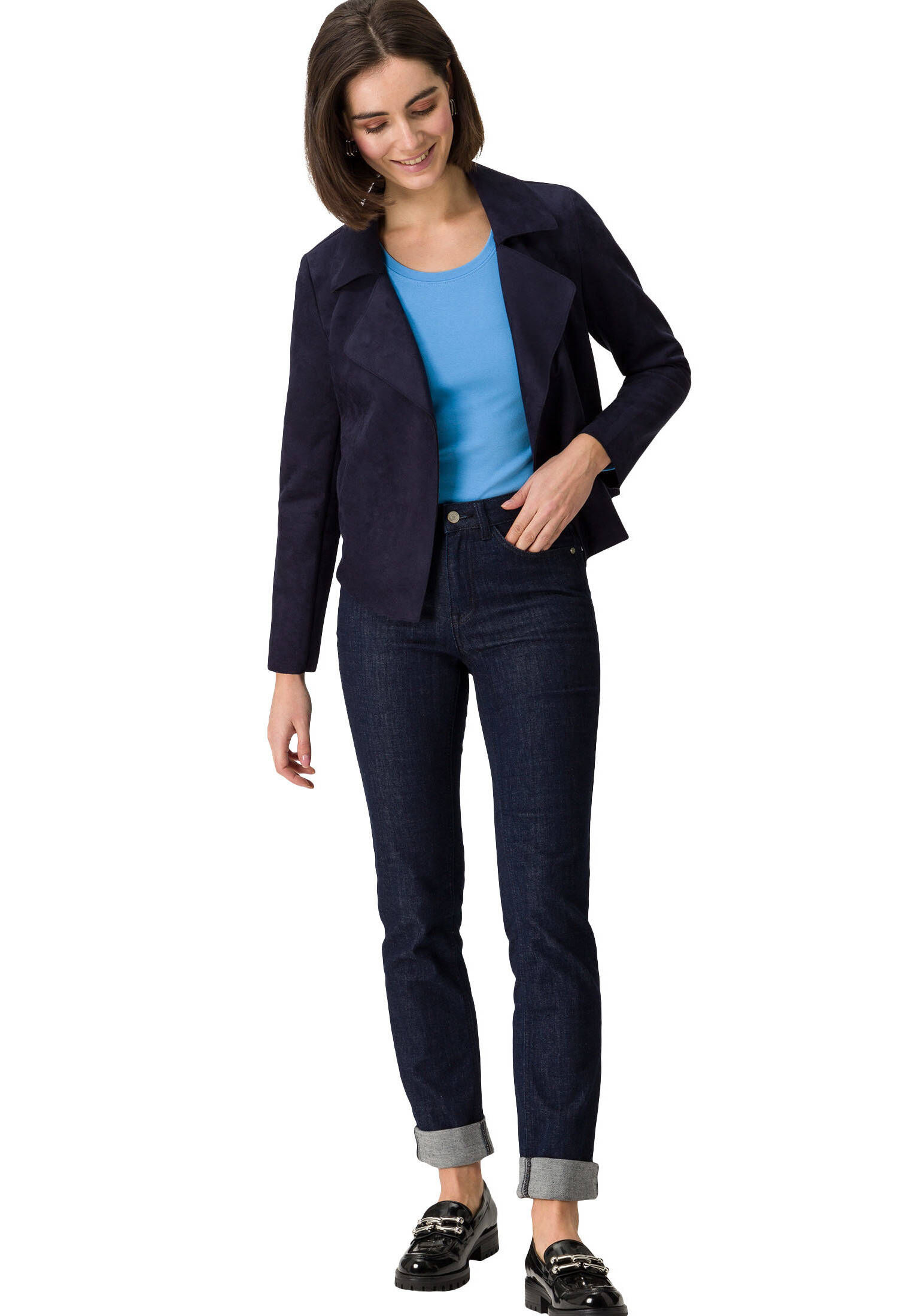 zero| Damen Shirt mit Rundhalsausschnitt