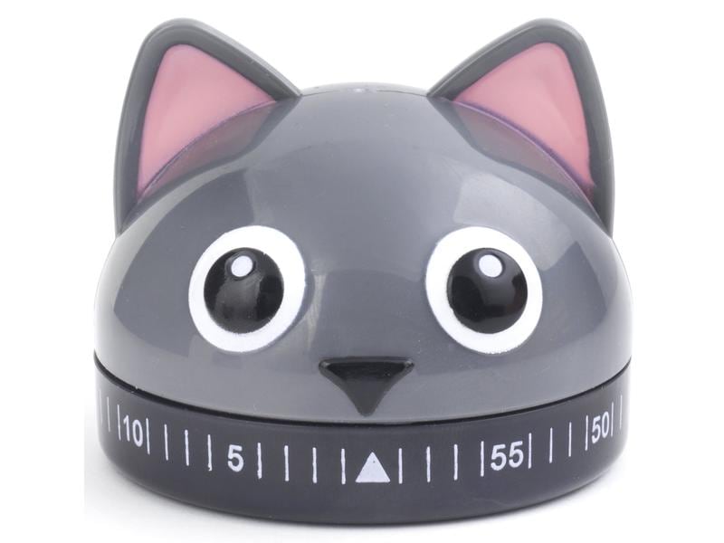 Kikkerland Küchentimer Katze Grau Timer im Katzen Design