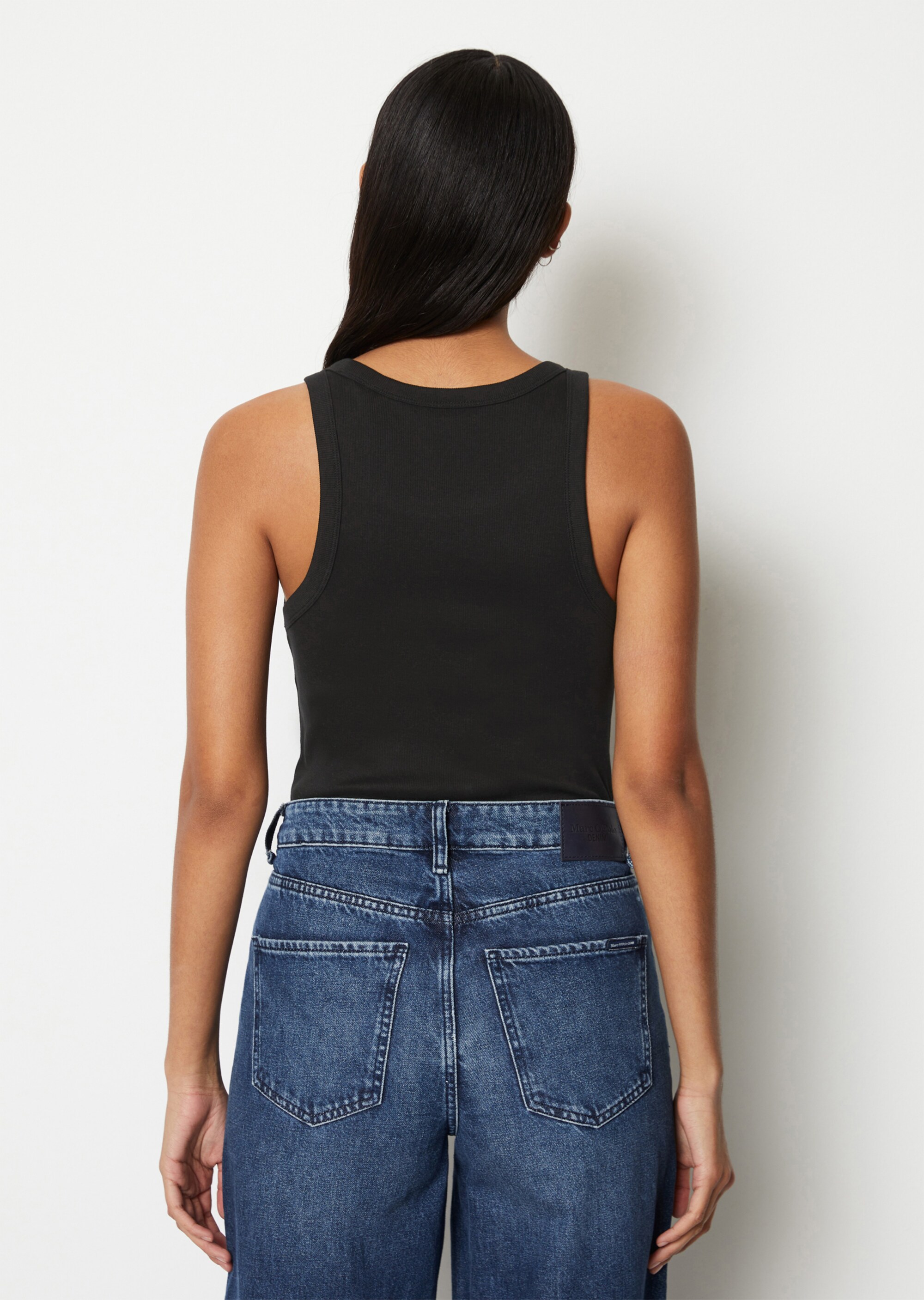 Tanktop slim aus geripptem Bio-Baumwolle-Stretch