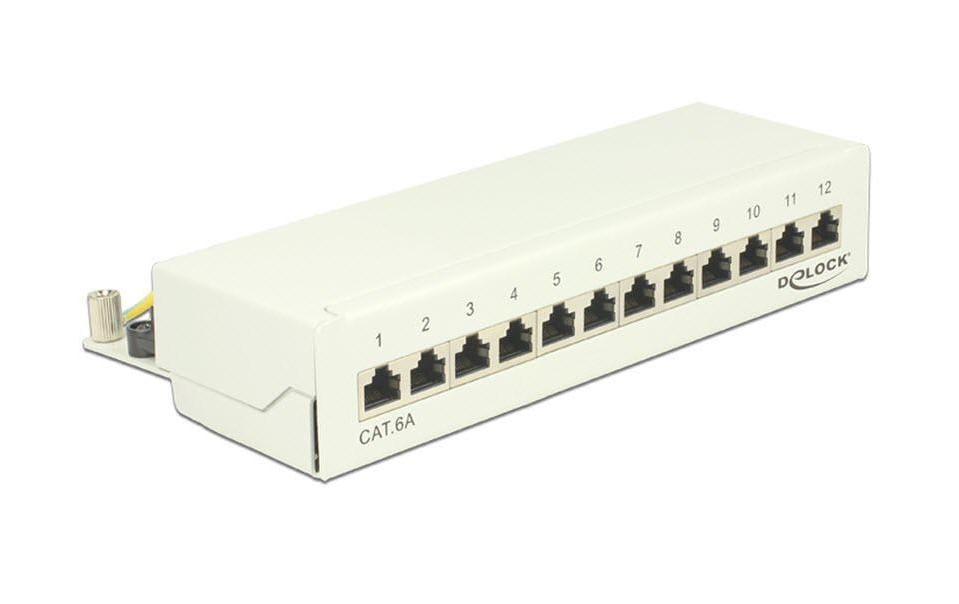 Netzwerkpanel 12 Port Desktop Cat.6A LSA weissDesktop Patchpanel 12 Port Cat.6A weiss