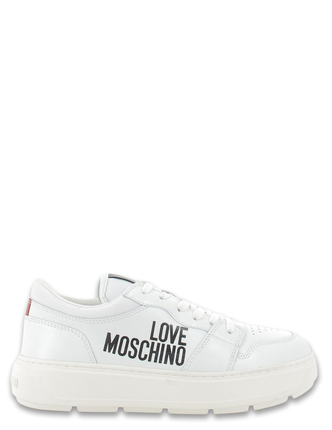 moschino love baskets compensées femme sneakers bold cuir blanc