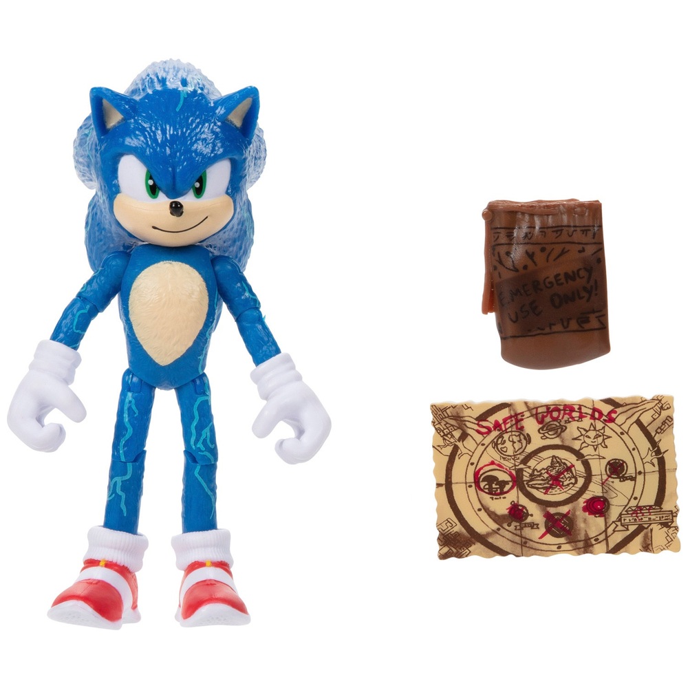 Sonic the Hedgehog 2 Filmfigur (10 cm): Sonic mit Karte und Ringbeutel