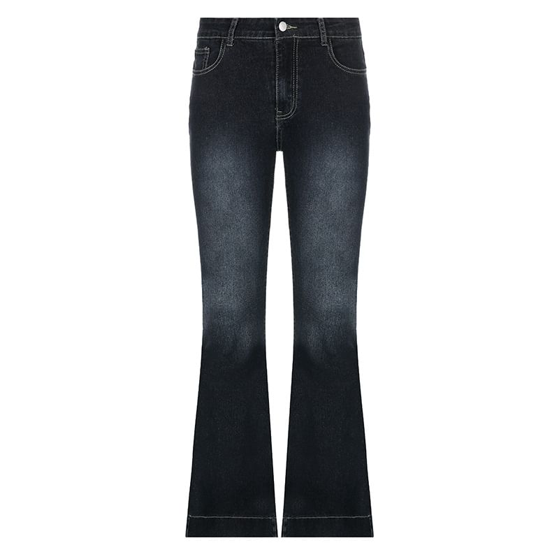 Sosana - Low Waist Washed Boot-Cut Jeans
