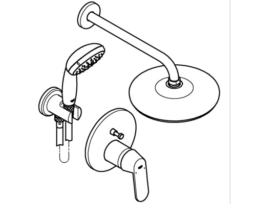 GROHE inbouw douchemengkraan EUROSMART COSMOPOLITAN chroom 25219001
