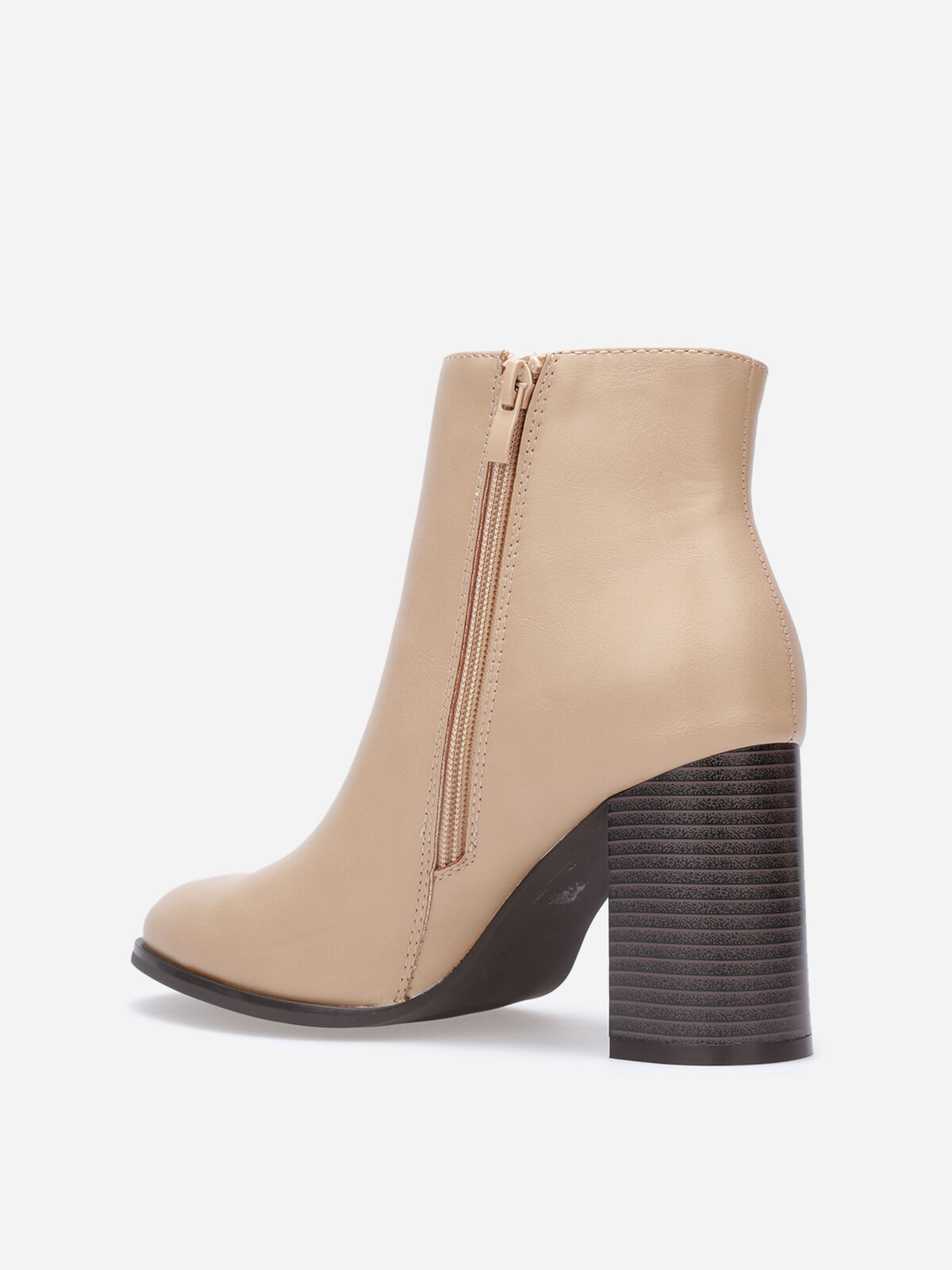 Bottines basiques à talon- Taupe