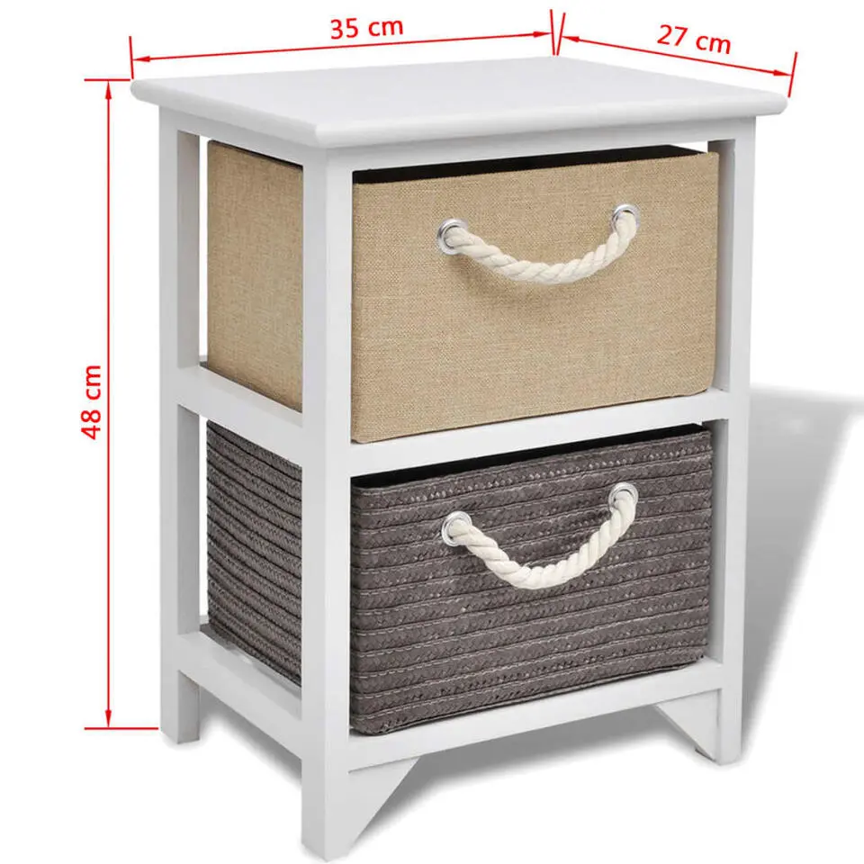 vidaXL - Kast - Wit - Paulowniahout