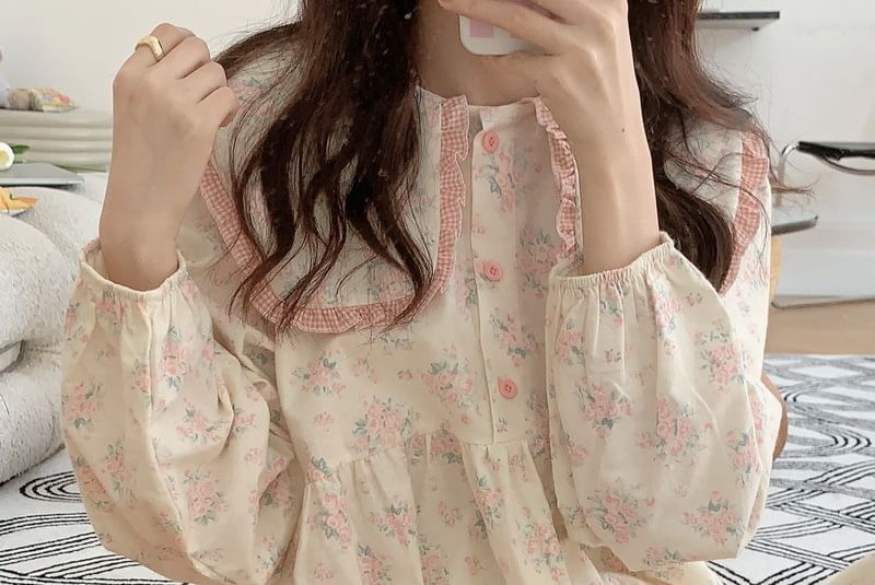 Tanee - Pyjamatop / Broek / Jurk / Set met bloemenprint
