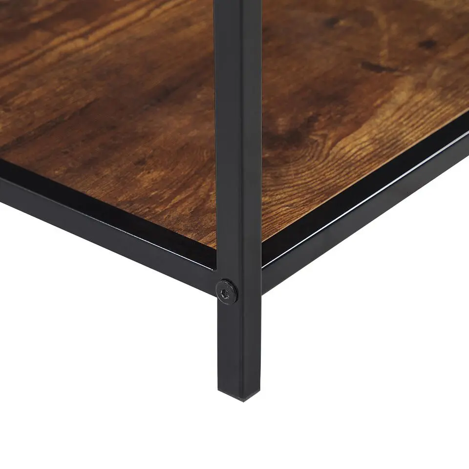 BERKLEY - Bijzettafel - Donkere houtkleur - Spaanplaat