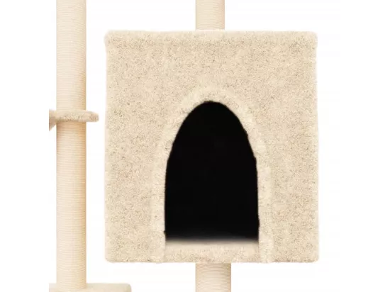 Arbre à chat avec griffoirs en sisal crème 117 cm