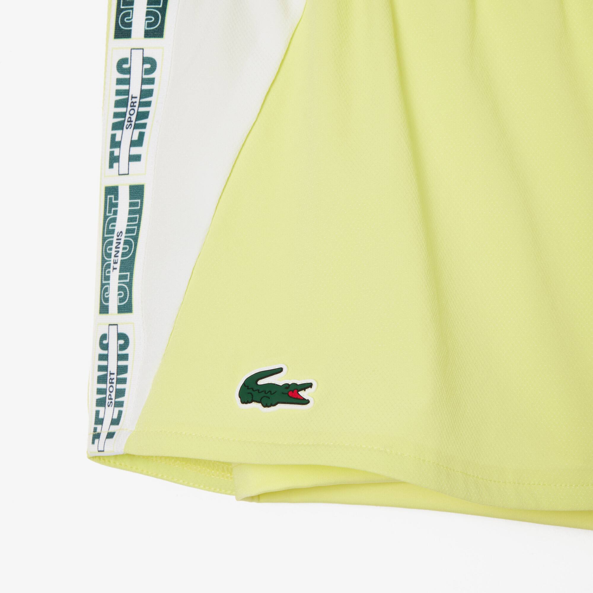 Gefütterte Tennis-Shorts aus recyceltem Gewebe Shorts - Gelb - Lacoste - Damen