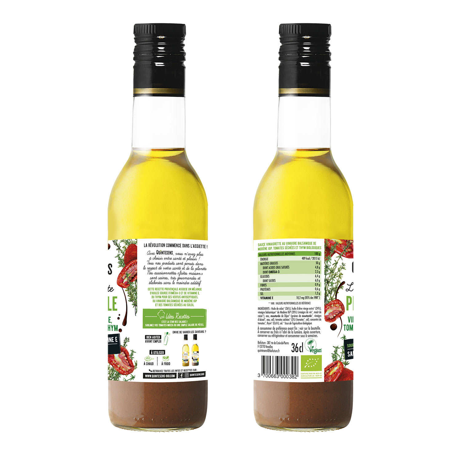 Vinaigrette bio à la provençale 100% naturelle sans émulsion