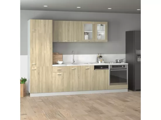 Ensemble d'armoires cuisine 8pcs chêne sonoma bois d'ingénierie