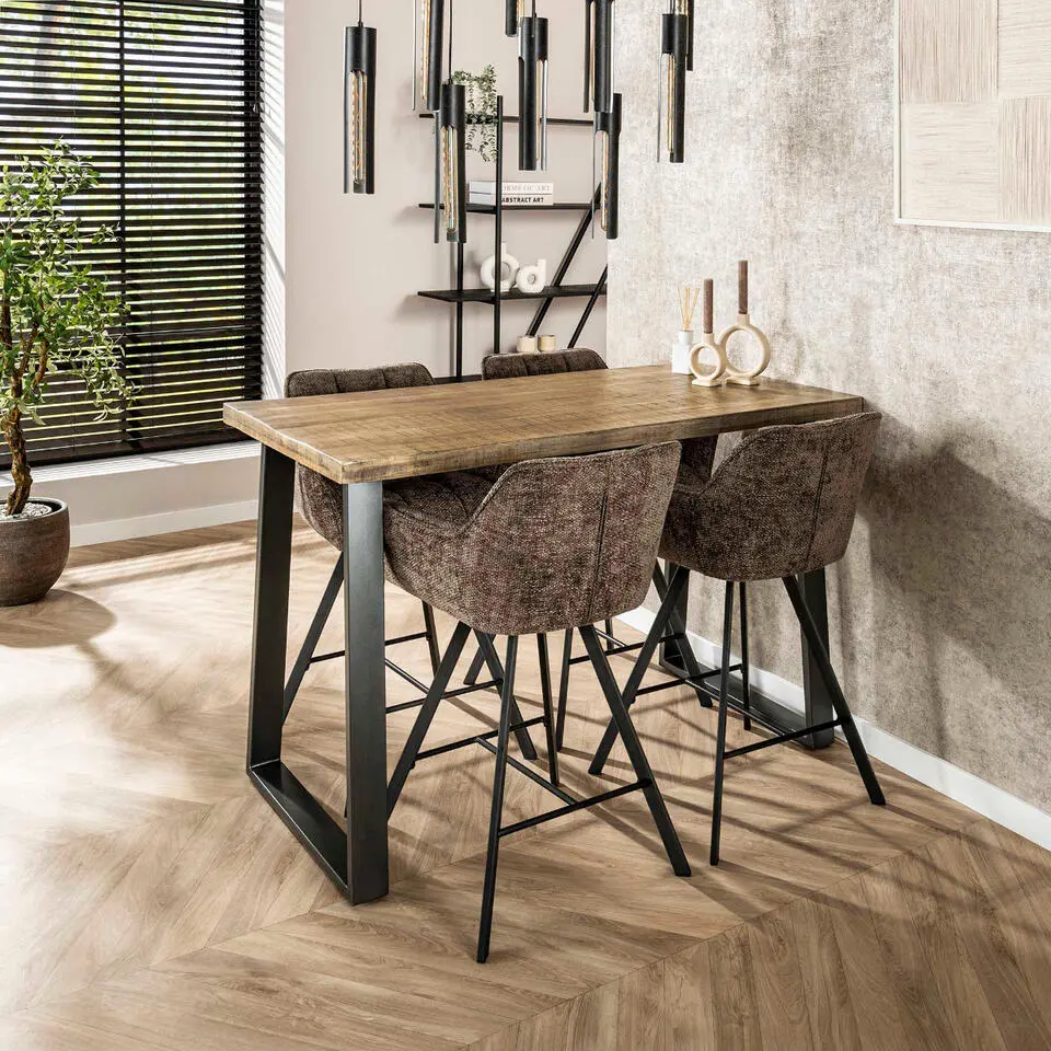Fraaai - Ramon draaibare barstoel - 69 cm - geweven - taupe