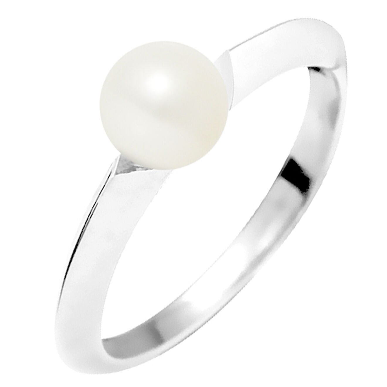 Mitzuko Bague Jade Or Blanc Perle d'Eau Douce blanc naturel
