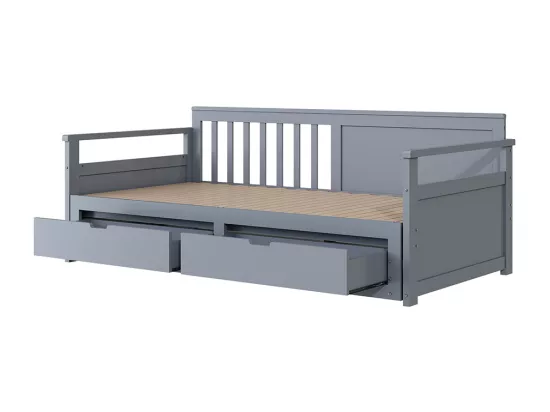Lit gigogne multifonctionnel 2 en 1 90 (180) x 190, avec lit en pin, tiroirs , Gris