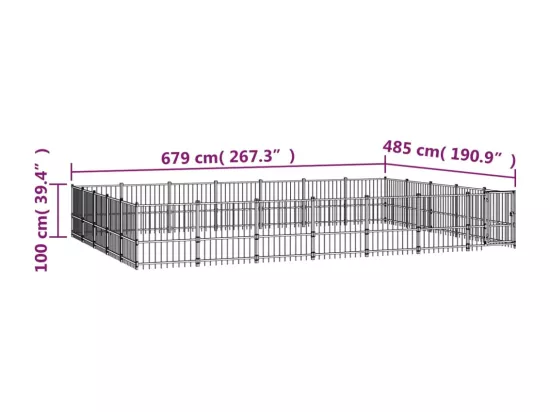Chenil cage enclos pac noire 679 x 485 x 100 cm 02_0041836