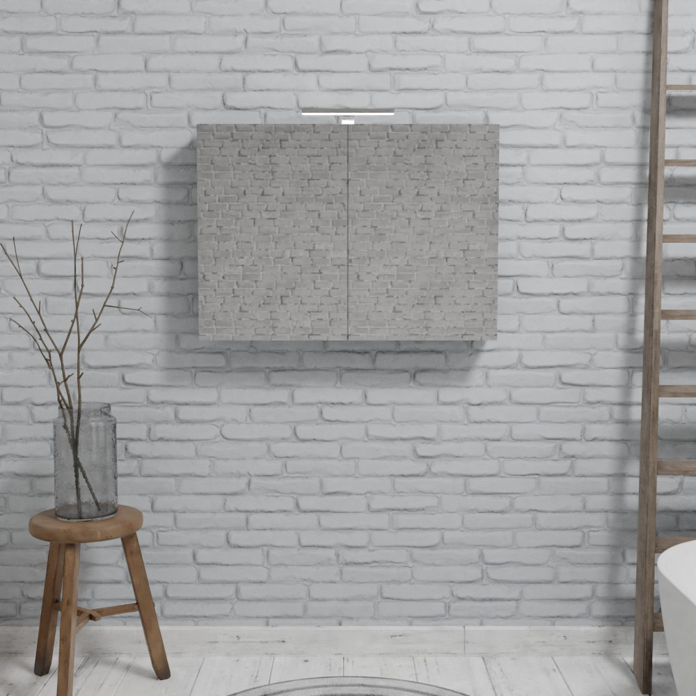 Zaro Beam mat zwarte spiegelkast 100x70x16cm 2 deuren
