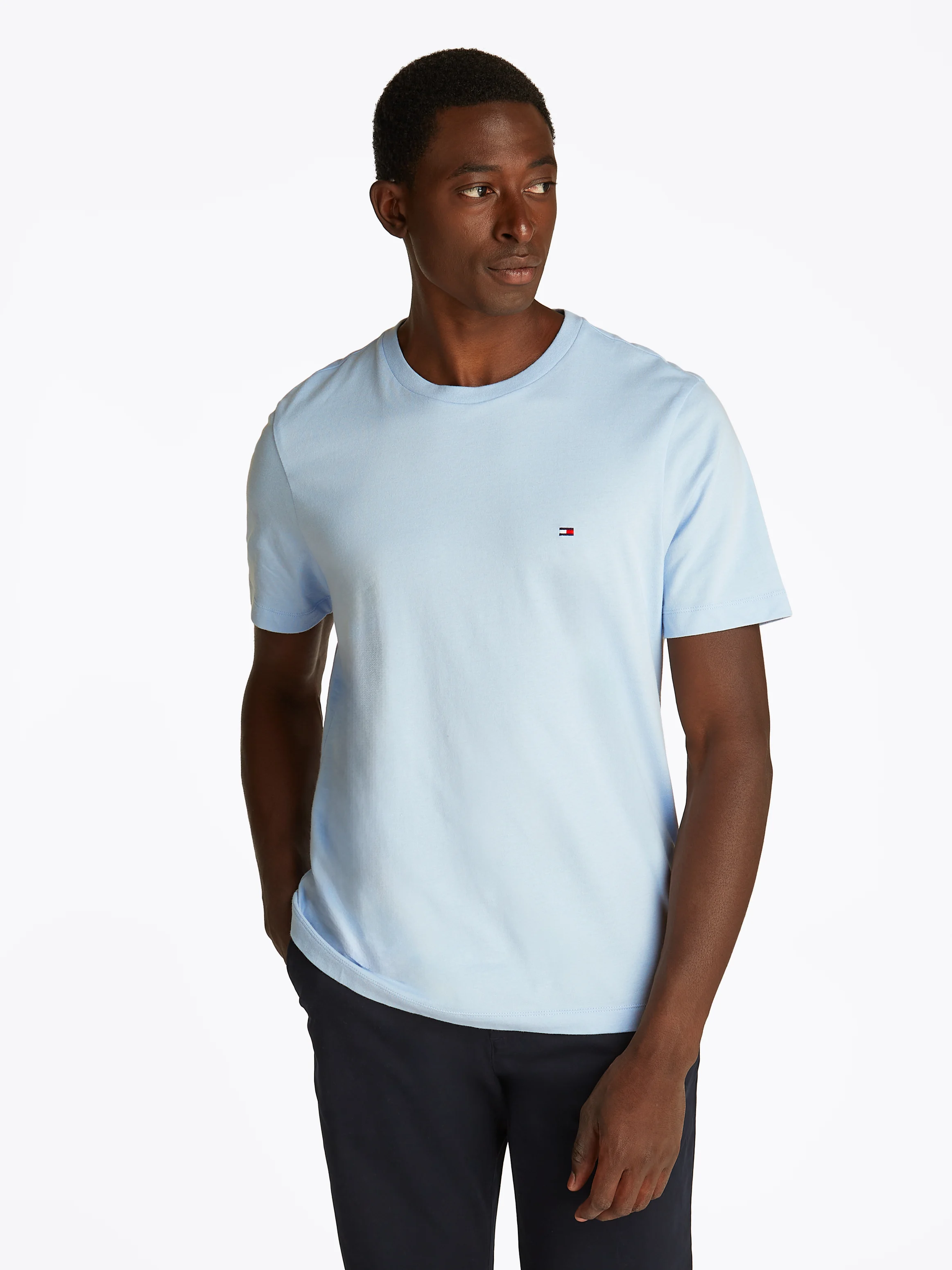 Tee-shirt à col rond en coton | Bleu