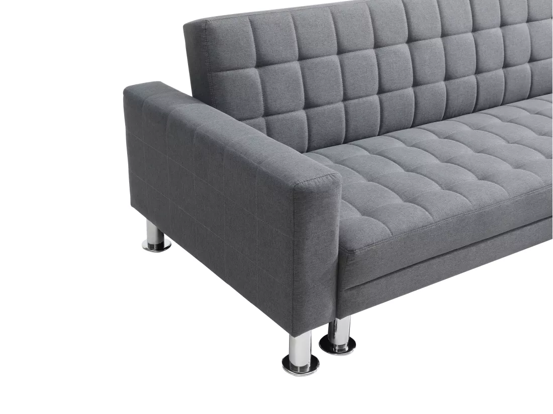 Canapé d'angle convertible et réversible en tissu gris WILLIS II