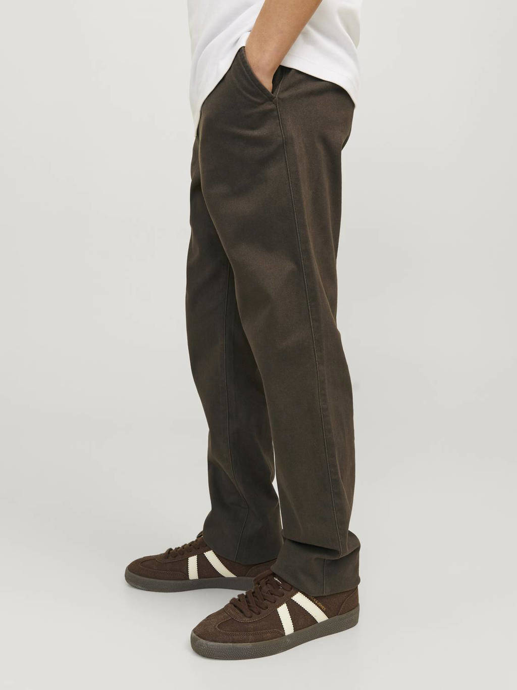 JACK & JONES regular fit broek JPSTMARCO JJDAVE donkerbruin