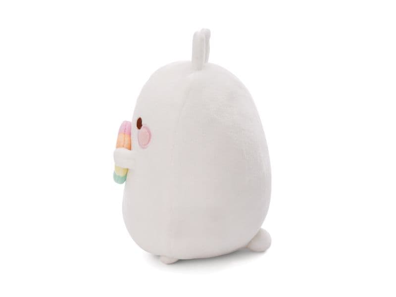 Nici Kuscheltier Molang mit Regenbogenblume 24 cm Plüschtier mit einer pastellfarbenen Regenbogenblume