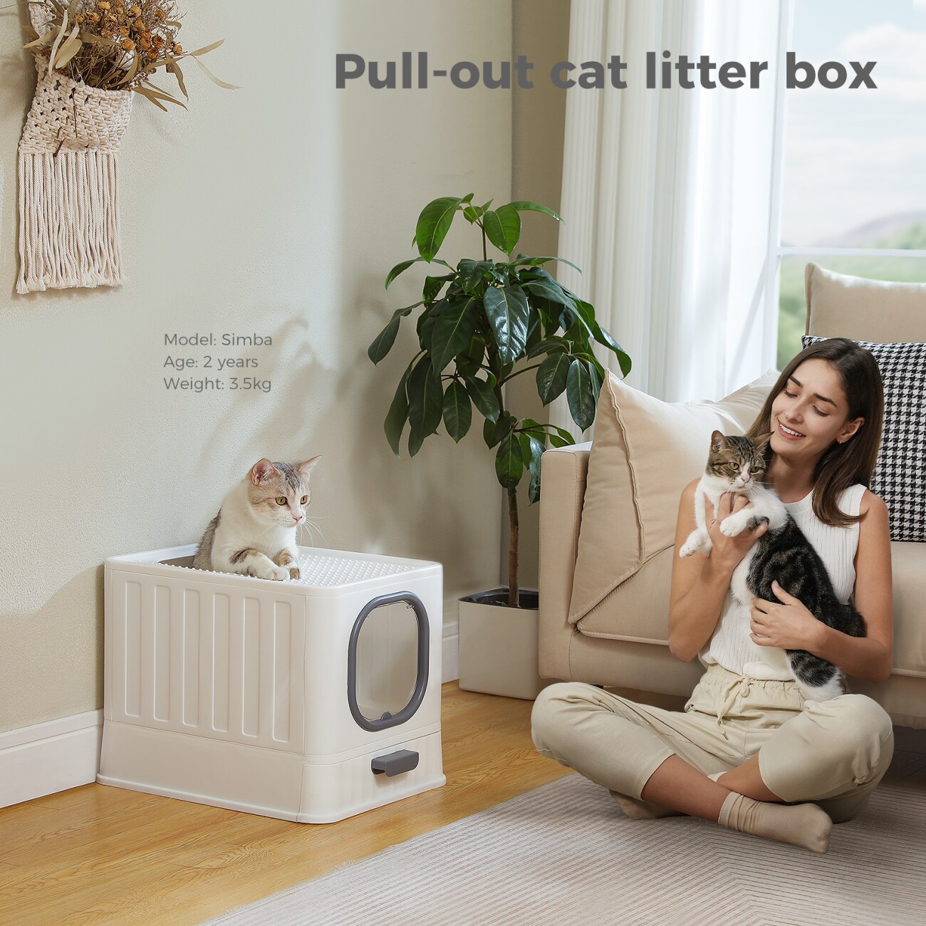 Pawz Road Katzentoilette mit Deckel grau