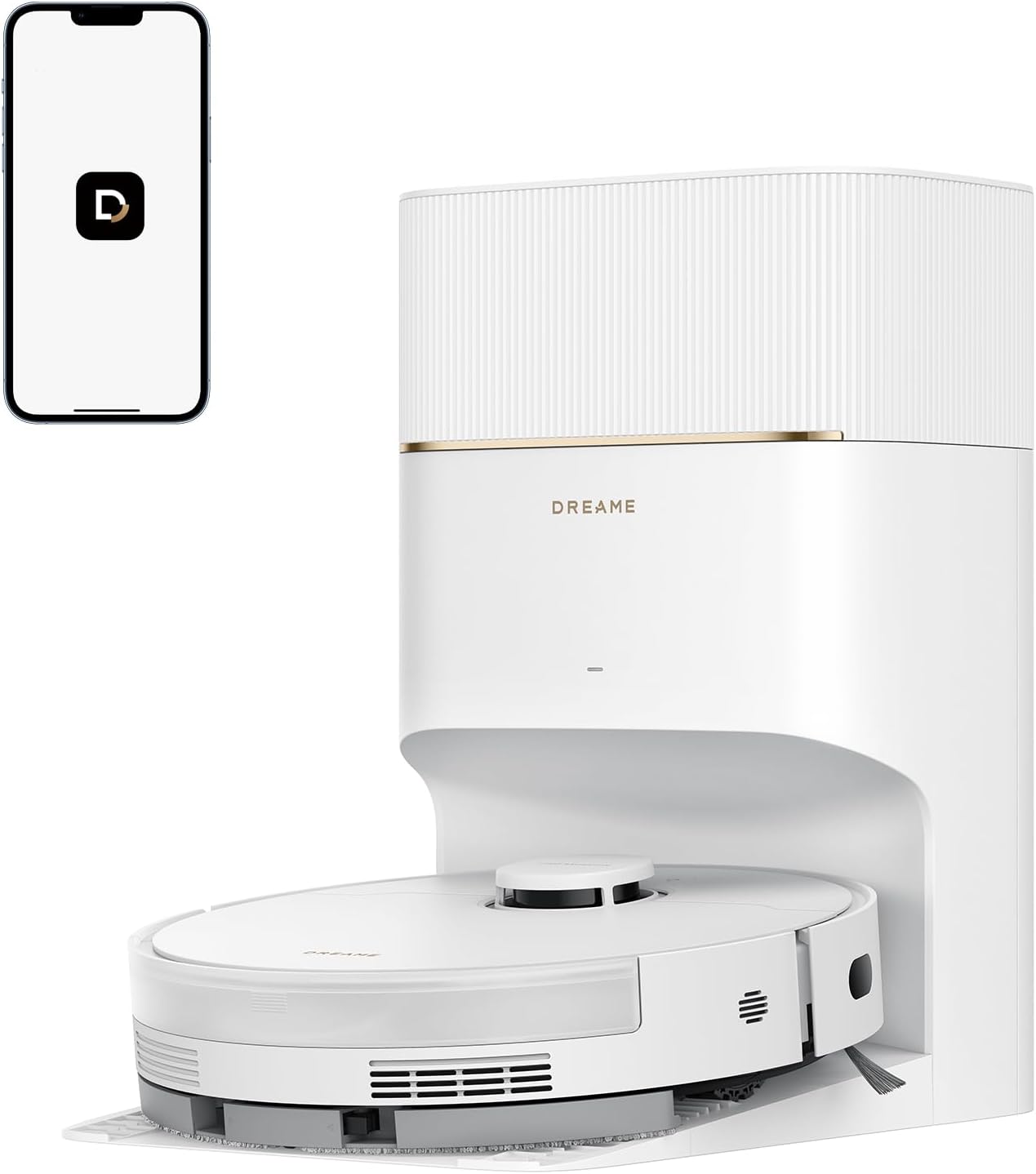 dreame D20 Pro Plus Saugroboter, 13.000 Pa Saugkraft, DuoBrush für Tierhaare, Eckenrein, Selbstentl, Hindernisverm. m. LDS-Navigation & Laser, saugt und wischt, Hartböden & Teppiche, 5.200 mAh Akku