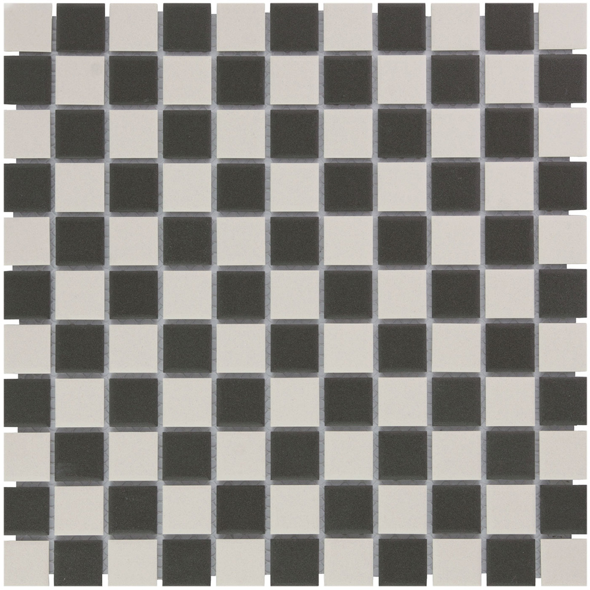 Tegelsample: The Mosaic Factory London vierkante mozaïek tegels 30x30 chessboard