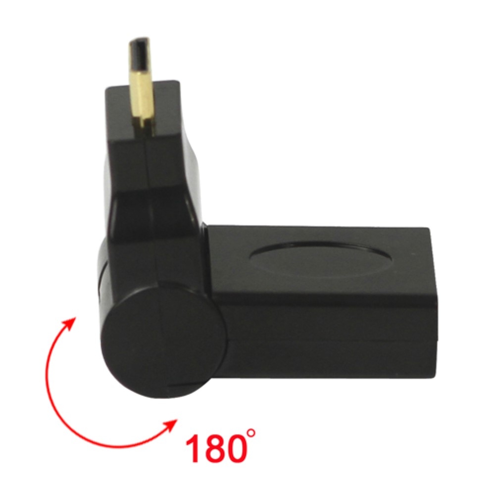 Micro HDMI auf HDMI 90° Grad Winkel Adapter - Schwarz