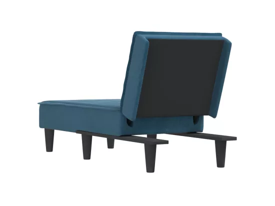 Chaise longue bleu velours