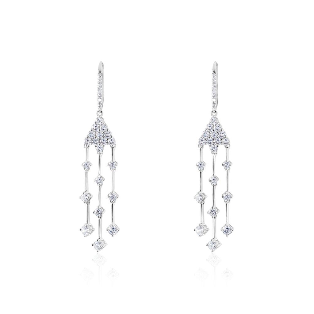 Boucles D'oreilles Pendantes Argent Blanc Wilford Oxyde